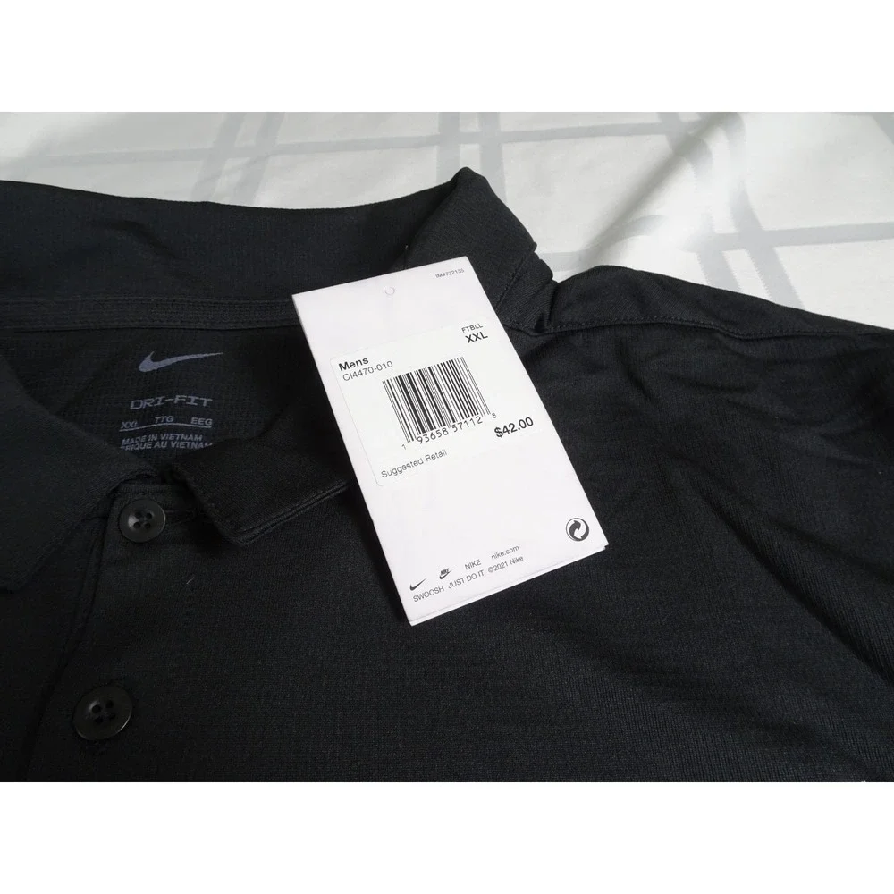 Dream Series USA Baseball Polo. Men's 2XL. Black, short sleeve - Picture 2 of 10